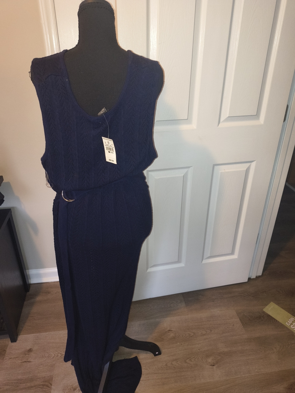 Women’s Navy Knit Sleeveless Jumpsuit